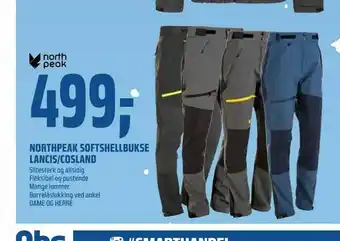 Coop Obs Northpeak softshellbukse lancis/cosland tilbud