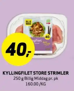Bunnpris KYLLINGFILET STORE STRIMLER tilbud