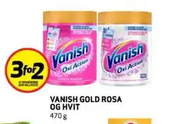 Bunnpris VANISH GOLD ROSA OG HVIT tilbud