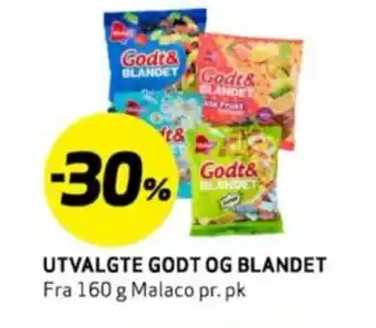 Bunnpris UTVALGTE GODT OG BLANDET tilbud