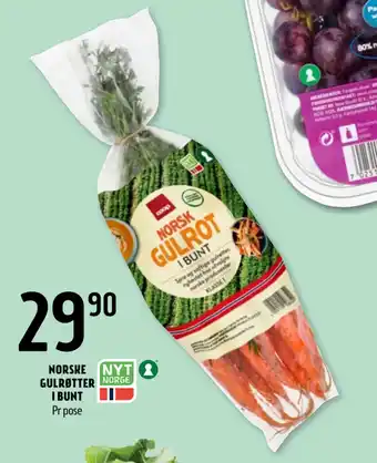Coop Prix NORSKE GULRØTTER I BUNT tilbud