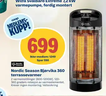 Coop Byggmix Nordic Season Bjørvika 360 terrassevarmer tilbud