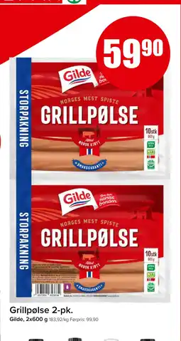 Spar Grillpølse 2-pk tilbud