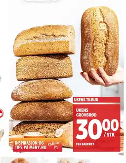 Meny UKENS GROVBRØD tilbud