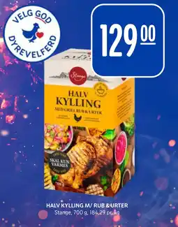 Rema 1000 HALV KYLLING M/ RUB & URTER tilbud