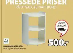 JYSK BALLING NATTBORD tilbud