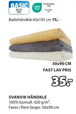 JYSK SVANVIK HÅNDKLE tilbud