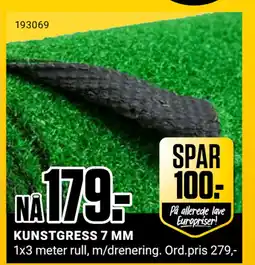 Europris KUNSTGRESS 7 MM tilbud