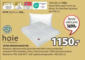 JYSK TRYM ANDEDUNSDYNE tilbud