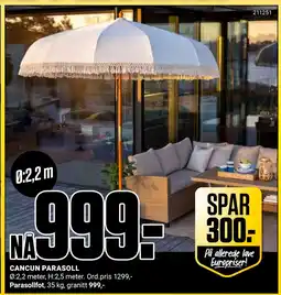 Europris CANCUN PARASOLL tilbud