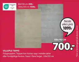 JYSK VILLEPLE TEPPE tilbud