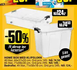 Europris HOME BOX MED KLIPSLOKK tilbud