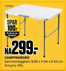 Europris CAMPINGBORD tilbud