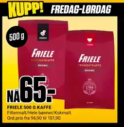 Europris FRIELE 500 G KAFFE tilbud