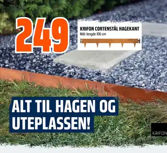 Obs Bygg KRIFON CORTENSTÅL HAGEKANT tilbud