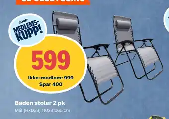 Obs Bygg Baden stoler 2 pk tilbud