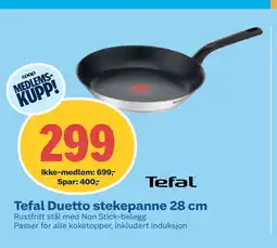 Coop Obs Tefal Duetto stekepanne 28 cm tilbud