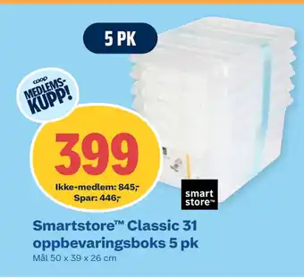 Coop Obs Smartstore Classic 31 oppbevaringsboks 5 pk tilbud