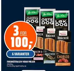 Coop Obs FINSBRÅTEN/LEIV VIDAR PØLSER tilbud