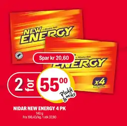 Coop Extra NIDAR NEW ENERGY 4 PK tilbud