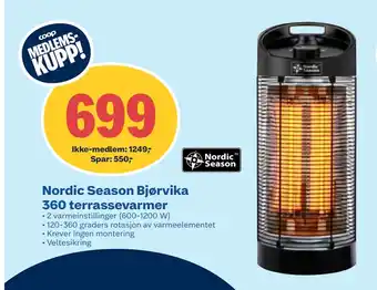 Coop Obs Nordic Season Bjørvika 360 terrassevarmer tilbud