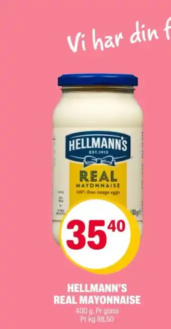 Coop Extra HELLMANN'S REAL MAYONNAISE tilbud