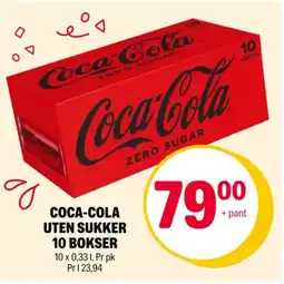 Coop Extra COCA-COLA UTEN SUKKER 10 BOKSER tilbud