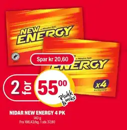 Coop Extra NIDAR NEW ENERGY 4 PK tilbud