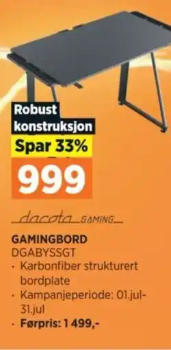 POWER GAMINGBORD DGABYSSGT tilbud