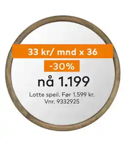 Skeidar Lotte speil tilbud