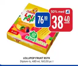 Rema 1000 LOLLIPOP FRUKT 8STK tilbud