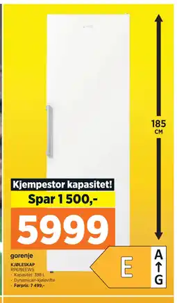 POWER GORENJE KJØLESKAP tilbud