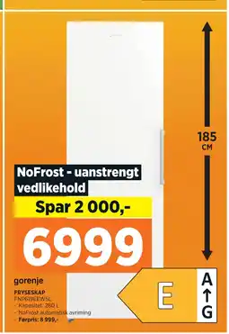 POWER GORENJE FRYSESKAP tilbud