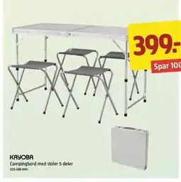 Jula KAYOBA Campingbord med stoler 5 deler tilbud