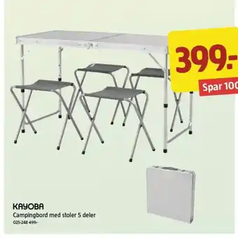 Jula KAYOBA Campingbord med stoler 5 deler tilbud