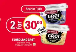 Coop Extra Fjordland grøt bygg & havre blåbær tilbud