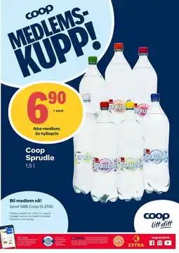 Coop Extra Sprudle vann med kulsyre og sitron tilbud