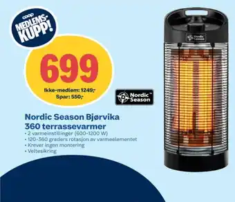 Coop Obs Nordic season terrassevarmer tilbud