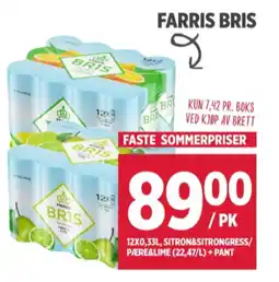 Meny Bris mineralvann tilbud