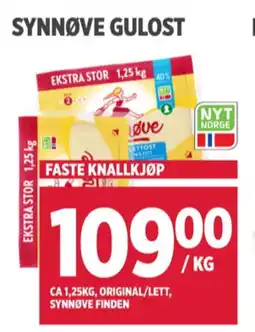 Meny Synnøve finden gulost original tilbud