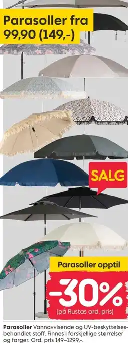 Rusta Parasoller tilbud