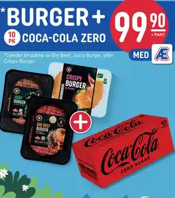 Rema 1000 BURGER + 10 PK COCA - COLA ZERO tilbud