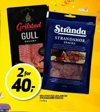 Bunnpris Grilstad gullsa lami og strandamfljr snacks tilbud