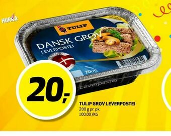 Bunnpris Tulip grov leverpostei tilbud