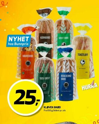 Bunnpris Kløver brød tilbud