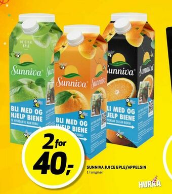 Bunnpris Sunniva juice eple/appelsin tilbud