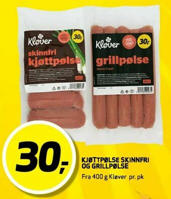 Bunnpris Kjøttpølse skinnfri og grillpølse tilbud