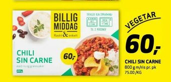 Bunnpris Chili sin carne tilbud