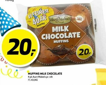 Bunnpris Muffins milk chocolate tilbud