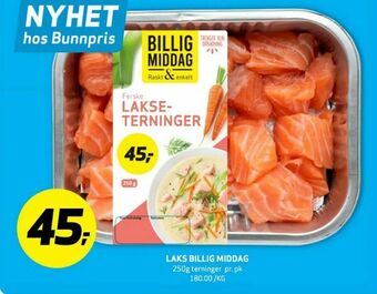 Bunnpris Laks billig middag tilbud